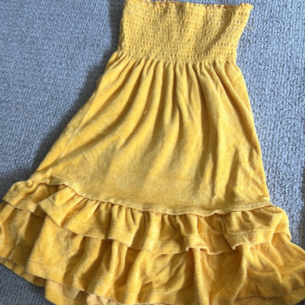 Yellow terry cloth strapless with two ruffles at the bottom. Juicy couture - Picture 4 of 5